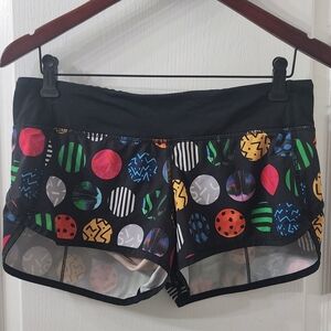 lululemon athletica Black Multicolor Patterned Women's Shorts